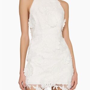 Milly White Floral Appliqué Mini Dress (NWT)